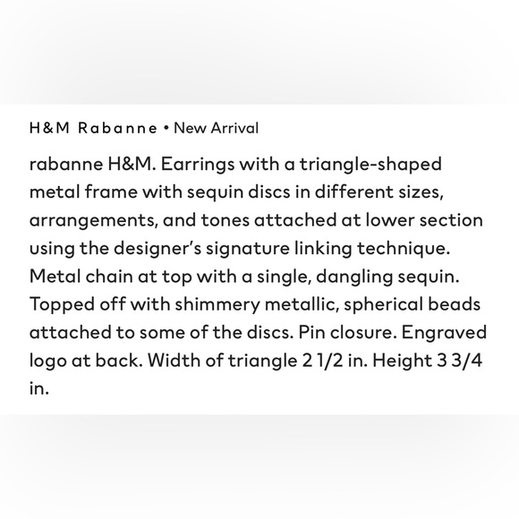 🔥🔥 HM X Paco Rabanne Beaded Disc-embellished Earrings 🔥🔥 - Picture 15 of 16
